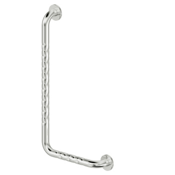 Poręcz ścienna Koło Lehnen Funktion, B37.5cm, H68cm, T8cm, lewa, stal nierdzewna falista