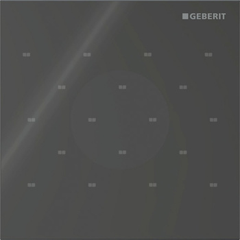 Elektroniczny zawór spłukujący Geberit do pisuaru, zasilanie 230V, Typ 40, szkło czarne, okrągły