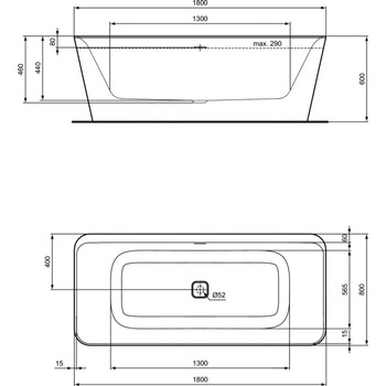 TONIC II WANNA WOLNOST. 180X80 Z SYFONEM