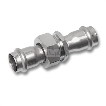 Śrubunek SANHA NiroSan Press trzyczęściowy, stal nierdzewna, 28 mm (zw x zw)