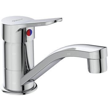 Bateria umywalkowa 52x180x116 mm, wylewka 143 mm 9 l/min (3 bary), bez korka spustowego - SCORPIO