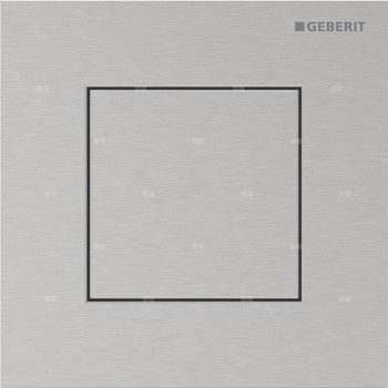 Przycisk uruchamiający Geberit typ 40 do systemu spłukiwania pisuarów z pneumatycznym uruchamianiem spłukiwania, kwadratowy: Szczotkowany, powlekany easy-to-clean