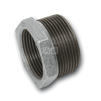 Nypel SANHA 241# redukcja, żeliwo (cynk/nikiel) (ocynk), 1'' x 1/2'' (GZ x GW)