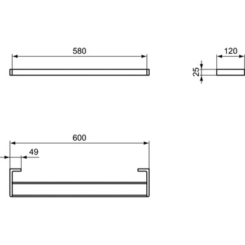 CONCA PORĘCZ PODW. 60 CM KW. MGNTIC GREY