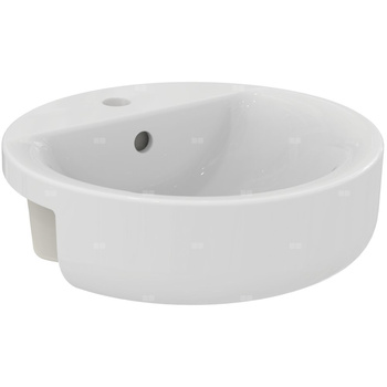 Umywalka półblatowa 450x450x165 mm, 1 otwór na baterię, z przelewem - CONCEPT