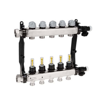 Rozdzielacz do ogrzewania podłogowego AFRISO ProCalida VA 1C 5-obieg. stal nierdzewna GZ 1'' x euroconus 3/4''