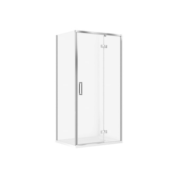 SET C137 KABINA LARGA PRAWA CHROM 100X80X195+TAKO BIAŁY 100X4 WIRT