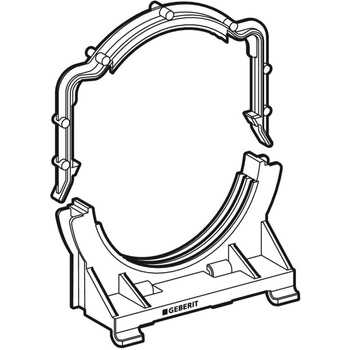 Uchwyt rurowy Geberit do kolana odpływowego do WC, odstęp między mocowaniami 48 / 95 mm