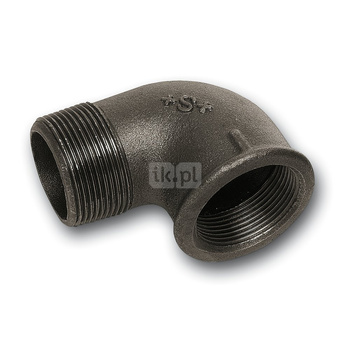 Kolano 90' SANHA 92#, żeliwo (czarny), 3/8'' (GW x GZ)