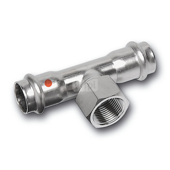 Trójnik SANHA NiroTherm Press stal nierdzewna 54 mm x 1/2'' x 54 mm (zw x GW x zw)