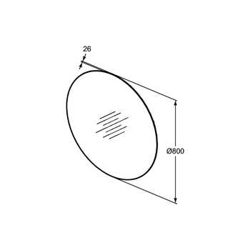 Lustro ze światłem 800x26x800 mm - CONCA