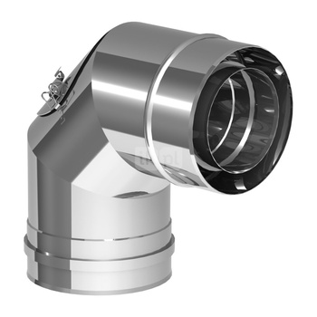 Kolano 90st. fi100/150mm z rewizją z króćcami pomiarowym