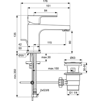 CERAFINE D BATERIA UMYWALKOWA H80 RMTD5L PU/PL