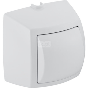 Przycisk ręczny Geberit do spłukiwania jednoilościowego, do systemu spłukiwania WC z pneumatycznym uruchamianiem spłukiwania: Biały-alpin, B=10.9cm, H=11.2cm, T=8.2cm, Materiał=Tworzywo sztuczne