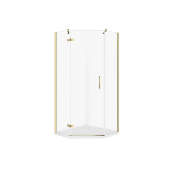 SET C541 KABINA PIĘCIOKĄTNA CITY LEWA ZŁOTA 80X80X195+TAKO SLIM WIR