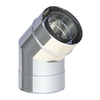 Kolano sztywne 45st. fi60/100mm z uszczelką płaszcz zewnętrzny wysoki połysk