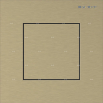 Przycisk uruchamiający Geberit typ 40 do systemu spłukiwania pisuarów z pneumatycznym uruchamianiem spłukiwania, kwadratowy: W kolorze mosiądzu / Szczotkowany, powlekany easy-to-clean