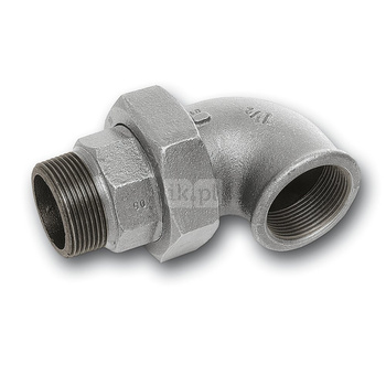 Śrubunek 45' SANHA 97# trzyczęściowy, żeliwo (ocynk galwaniczny/elektrolityczny) (ocynk), 2'' (GW x GZ)