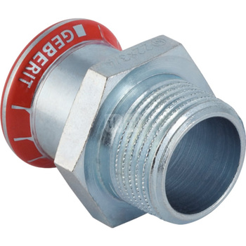 Złączka GEBERIT Mapress C-Stahl przejściowa z gwintem zewn., stal (ocynk galwaniczny/elektrolityczny) (ocynk), 3/4'' x 18 mm (GZ x mufa zaprasowywana) z uszczelką