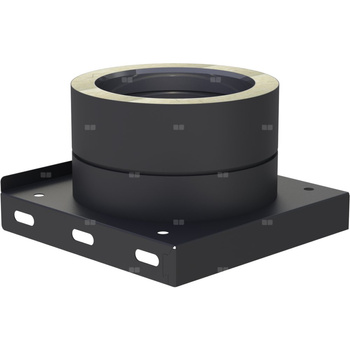 Płyta fundamentowa fi 200mm z odpływem skroplinw dół (nypel 1/2") lakierowana na czarno w dół (nypel 1/2") lakierowana na czarno