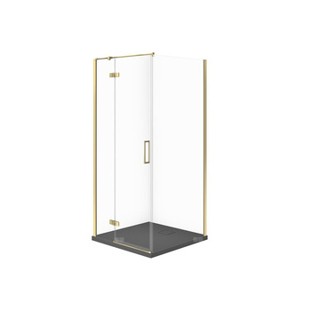 SET C549 KABINA CITY LEWA ZŁOTA 80X80X195+TAKO SLIM SZARY MAT WIR