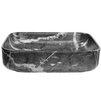 Umywalka nablatowa Florina grafit mat marmur