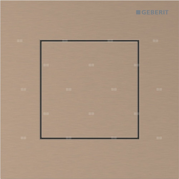 Przycisk uruchamiający Geberit typ 40 do systemu spłukiwania pisuarów z pneumatycznym uruchamianiem spłukiwania, kwadratowy: Czerwone złoto / Szczotkowany, powlekany easy-to-clean