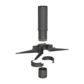 Rura końcowa z zawiesiem Concept By JEREMIAS (pp-flex) ZZ x ZW 80 x 80 mm, kolor czarny