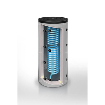 Zbiornik buforowy czarny z wężownicą nierdzewną, przepływową - Joule - THERMAL STORE BLACK  - 500l