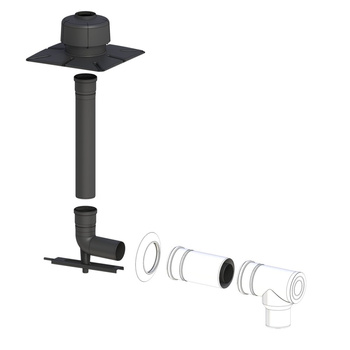 CONCEPT Zestaw szachtowy Ø 80/125 z trójnikiem rozszerzającym Ø 60/100 - Ø 80/125