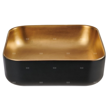 Umywalka nablatowa MALAGA czarno/złoty mat