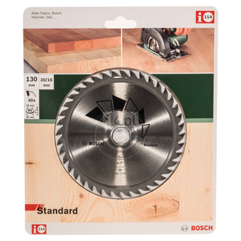 Tarcza pilarska STANDARD D = 130 mm, otwór = 20 mm, Z = 40