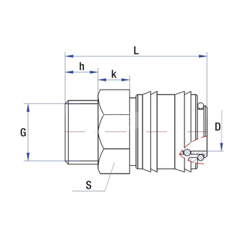 Złącze dwójnik proste RUMET szybkozłącze - zatrzask Mosiądz 1/8''