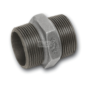 Nypel SANHA 280#, żeliwo (cynk/nikiel) (ocynk), 1 1/2'' (GZ)