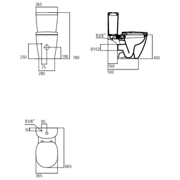 CONNECT MISKA KOMPAKT, ODPŁYW POZIOMY IC
