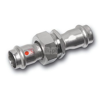 Śrubunek SANHA NiroTherm Industry trzyczęściowy, stal nierdzewna, 54 mm (zw x zw)