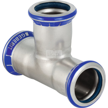 Trójnik GEBERIT Mapress Edelstahl FKM równoprzelotowy 90' stal nierdzewna 42 mm MZ