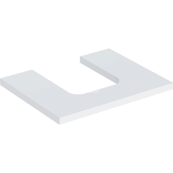 Blat pod umywalkę Geberit ONE z wycięciem, do umywalki nablatowej w kształcie misy: B=59.8cm, Biały, Lakierowany matowy, Przekrój=Na środku