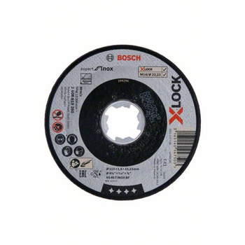 X-LOCK Expert for Inox 115x1,6x22,23, do cięcia prostoliniowego AS 46 T INOX BF, 115 mm, 1,6 mm