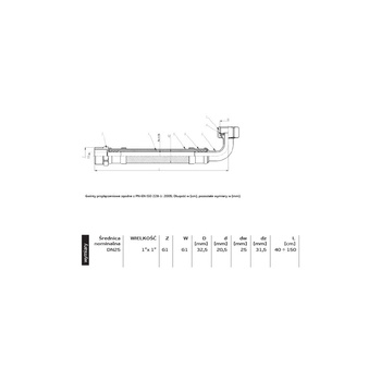 Wąż przyłączeniowy elastyczny PERFEXIM PHA-9156 DN 25, GW x GZ, 1'' x 1'', długość 700 mm