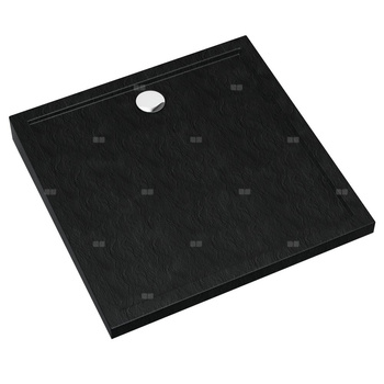 Schedpol Brodzik akrylowy Standard Plus Caspar New Black Stone 80x80x4,5 cm, kwadratowy