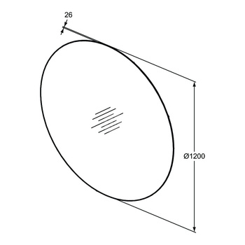 Lustro ze światłem 1200x26x1200 mm - CONCA