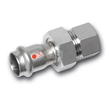 Śrubunek SANHA NiroTherm Industry trzyczęściowy, stal nierdzewna, 15 mm x 1/2'' (zw x GW)