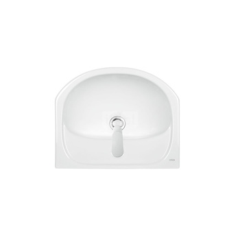 Umywalka mała Koło Solo, B40cm, H17cm, T33cm, z otworem na baterię, z przelewem