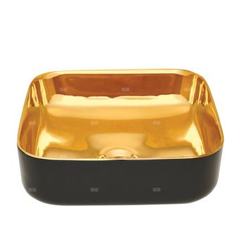 Umywalka nablatowa MALAGA czarno/złoty połysk