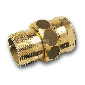 Śrubunek SANHA PURAFIT z uszczelką trzyczęściowy, miedź, 1/2'' (GW x GZ)