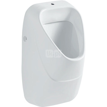 Pisuar Geberit Alivio, dopływ u góry, odpływ do tyłu lub w dół: T=34cm, Odpływ=Do tyłu lub w dół, Dopływ=U góry, Biały