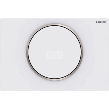 Przycisk uruchamiający Geberit Sigma10, przedni, biały mat, easy-to-clean, okrągły