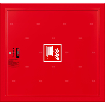 Hydrant DN 33 wnękowy, wąż 20 m, ocynk fasada, zamek patent, RAL 3000