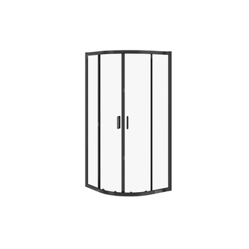 KABINA PRYSZNICOWA ARTECO CZARNA PÓŁOKRĄGŁA 80X80X190 SZKŁO TRANS